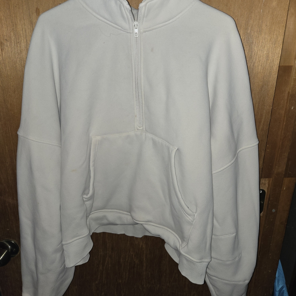 White Half-Zip Hoodie